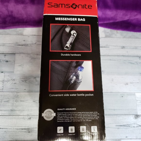 NWT Samsonite Perfect Fit Laptop Computer Messenger Travel Bag Black - Picture 15 of 16